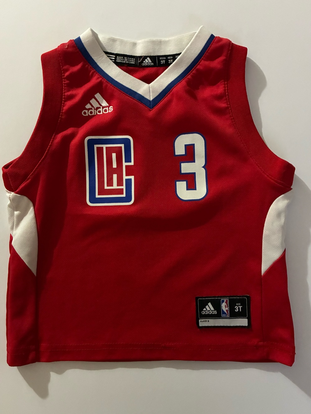 Adidas Kids' Red LA Clippers #3 Basketball Jersey Size 3T